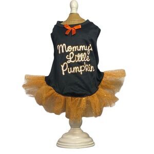 Halloween Tulle Skirt Mommy;s Little Pumpkin Dog Dress